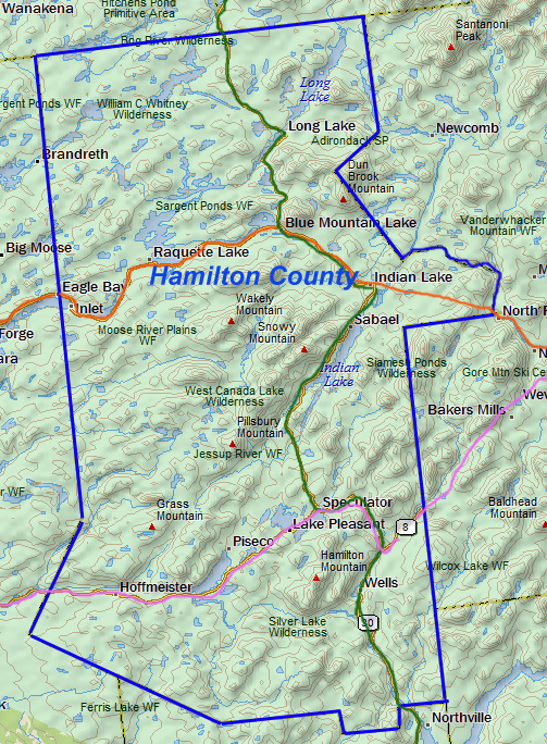 Hamilton County NY Map