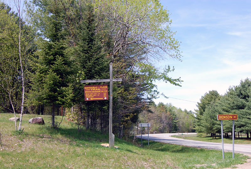 Benson Road and Northville Lake Placid Trail Sign